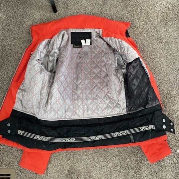 VINTAGE Y2K Spyder Xtl 10000 Ski Snowboard Winter Jacket Coat Coral Orange Sz 8 - Picture 8 of 16